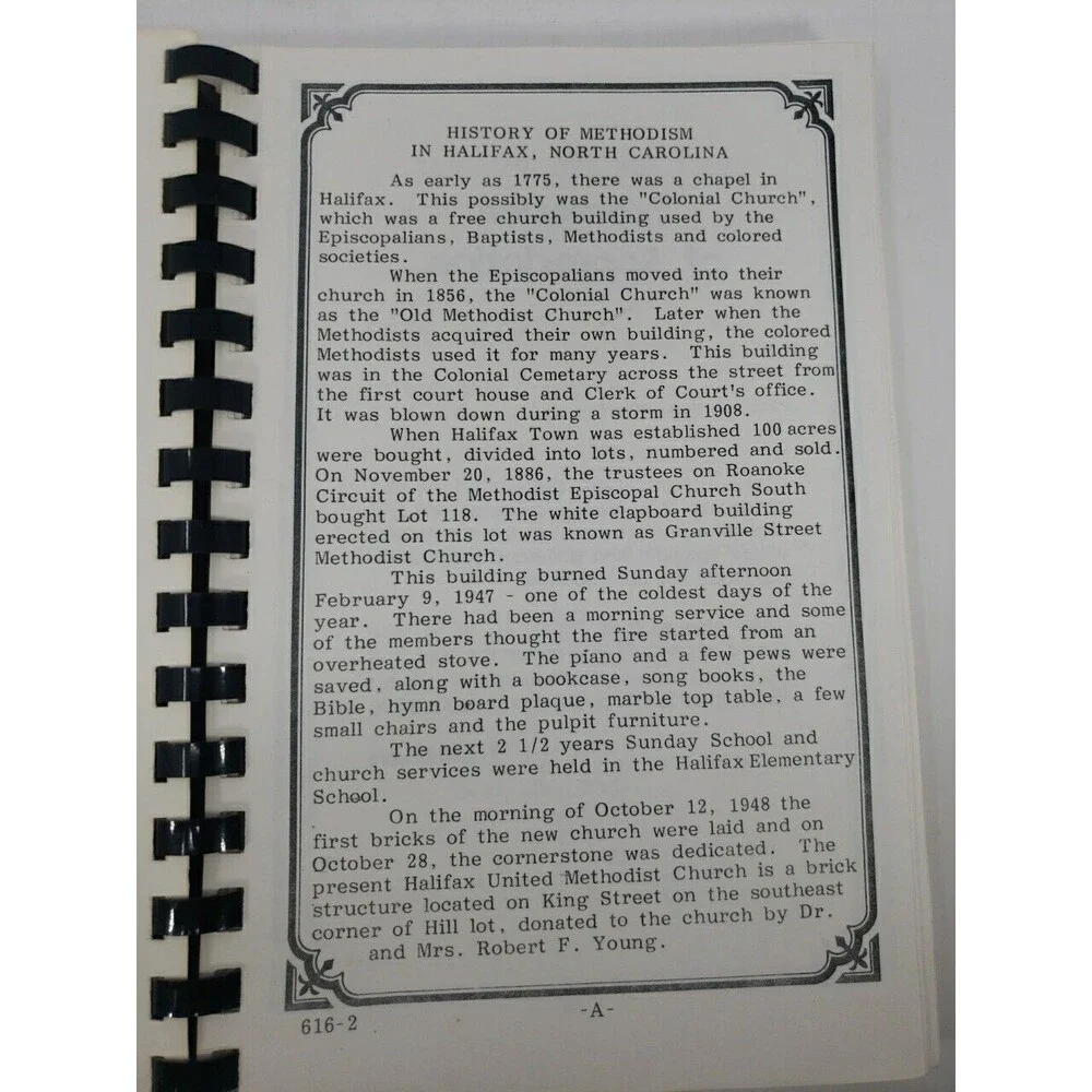 Community Favorites Cookbook 1982 Halifax United Methodist Women Constitution NC